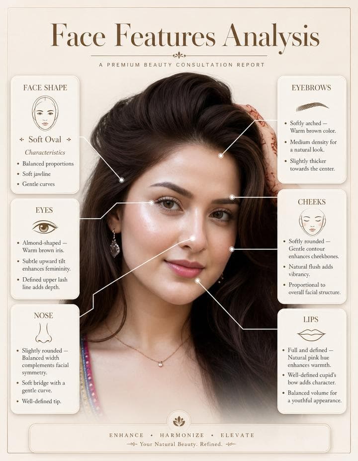 Sample Face Features Analysis infographic — Renovaara